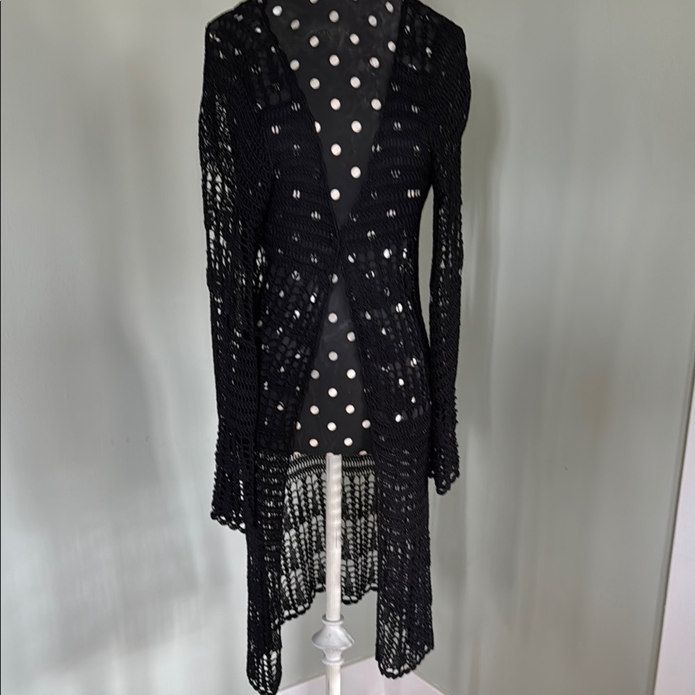 Elegant Black Crochet Sweater